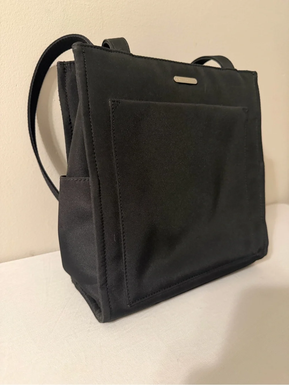 St. John's Bay Black Shoulder Bag with Front Pocket